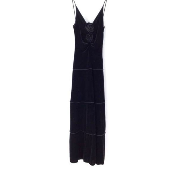 NWT Armani Collezioni Velvet Jersey Black Maxi Dress Sz. 42 - Picture 1 of 8